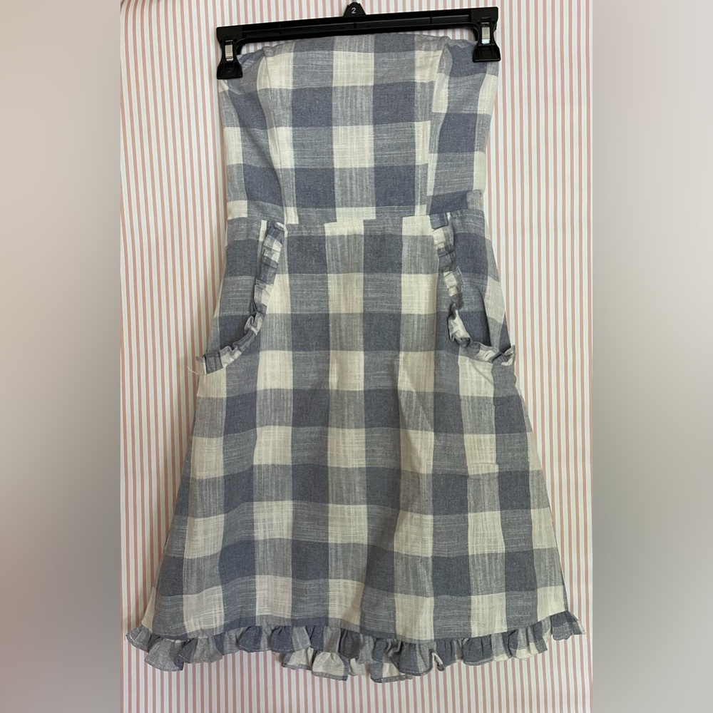 Blue and white dress
